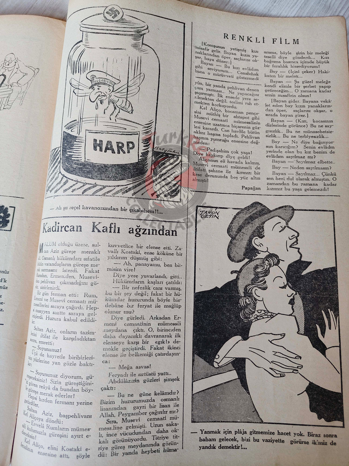 Karikatür 1944 Humor Magazine Turkish Turkey The Allies WW2 era Joseph Goebbels Germany