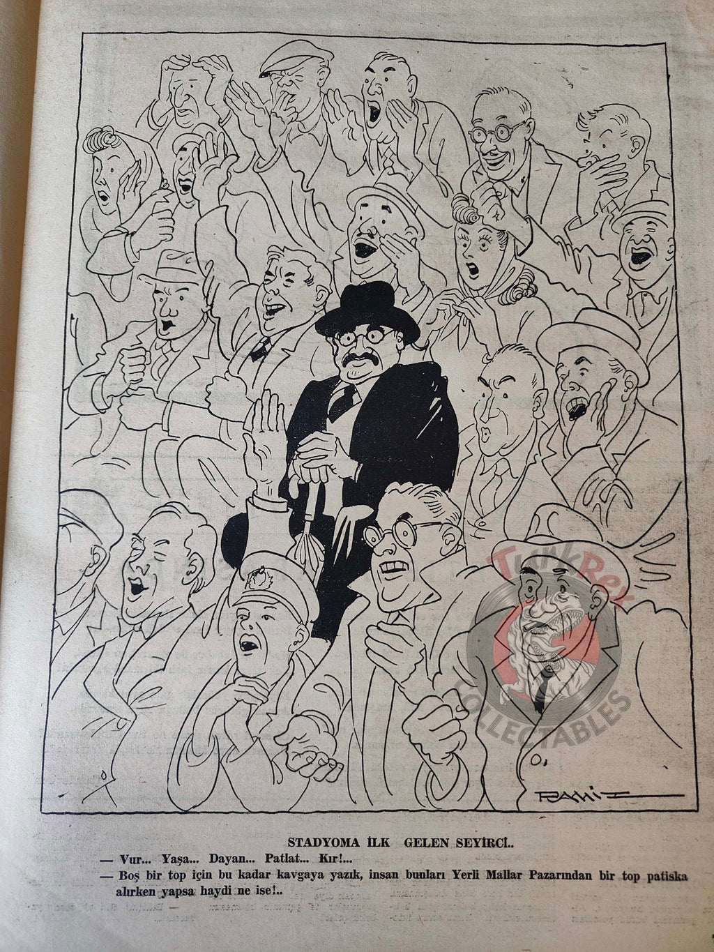 Karikatür 1945 Humor Magazine Turkish Turkey Winston Churchill France WW2 era German San Francisco Conference