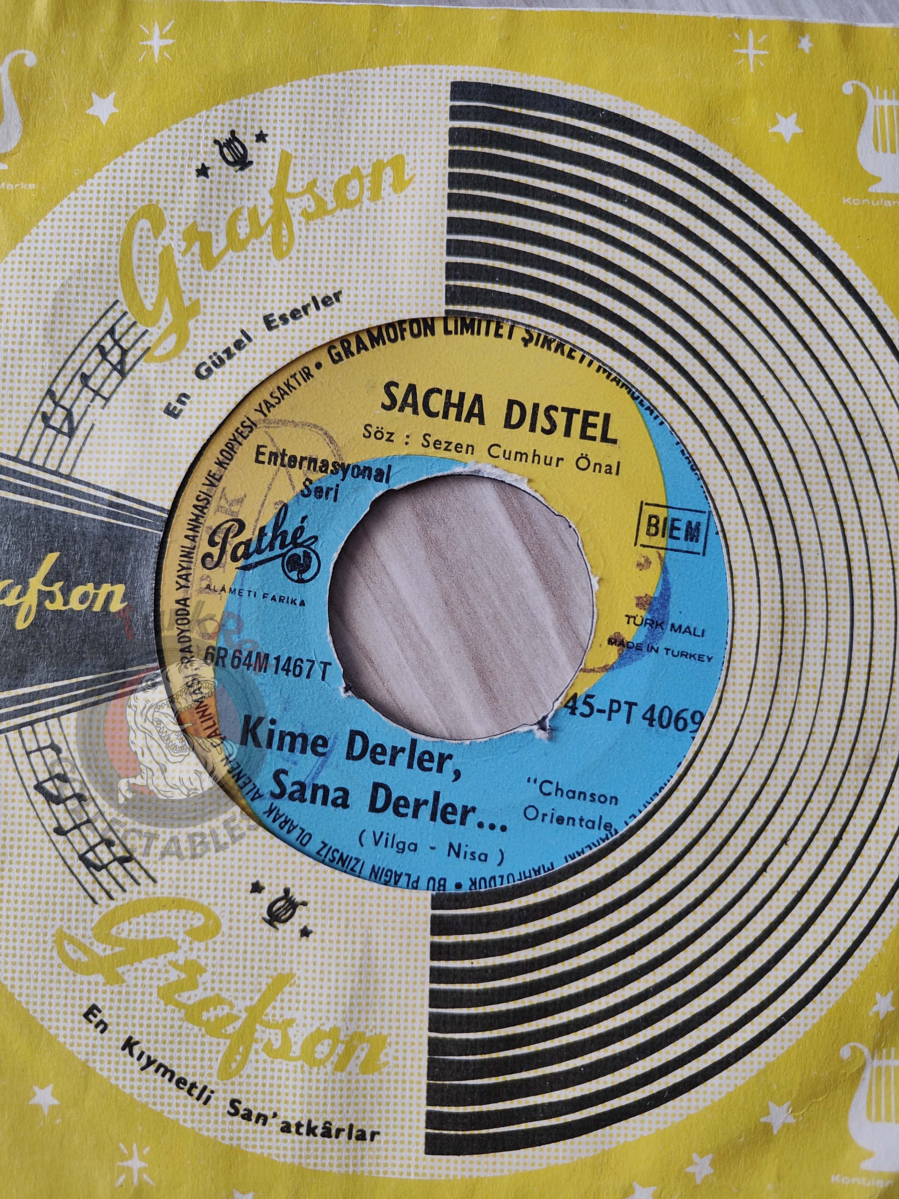 Sacha Distel – Kime Derler, Sana Derler... 7" Turkish Pressing Vinyl Turkey Edition