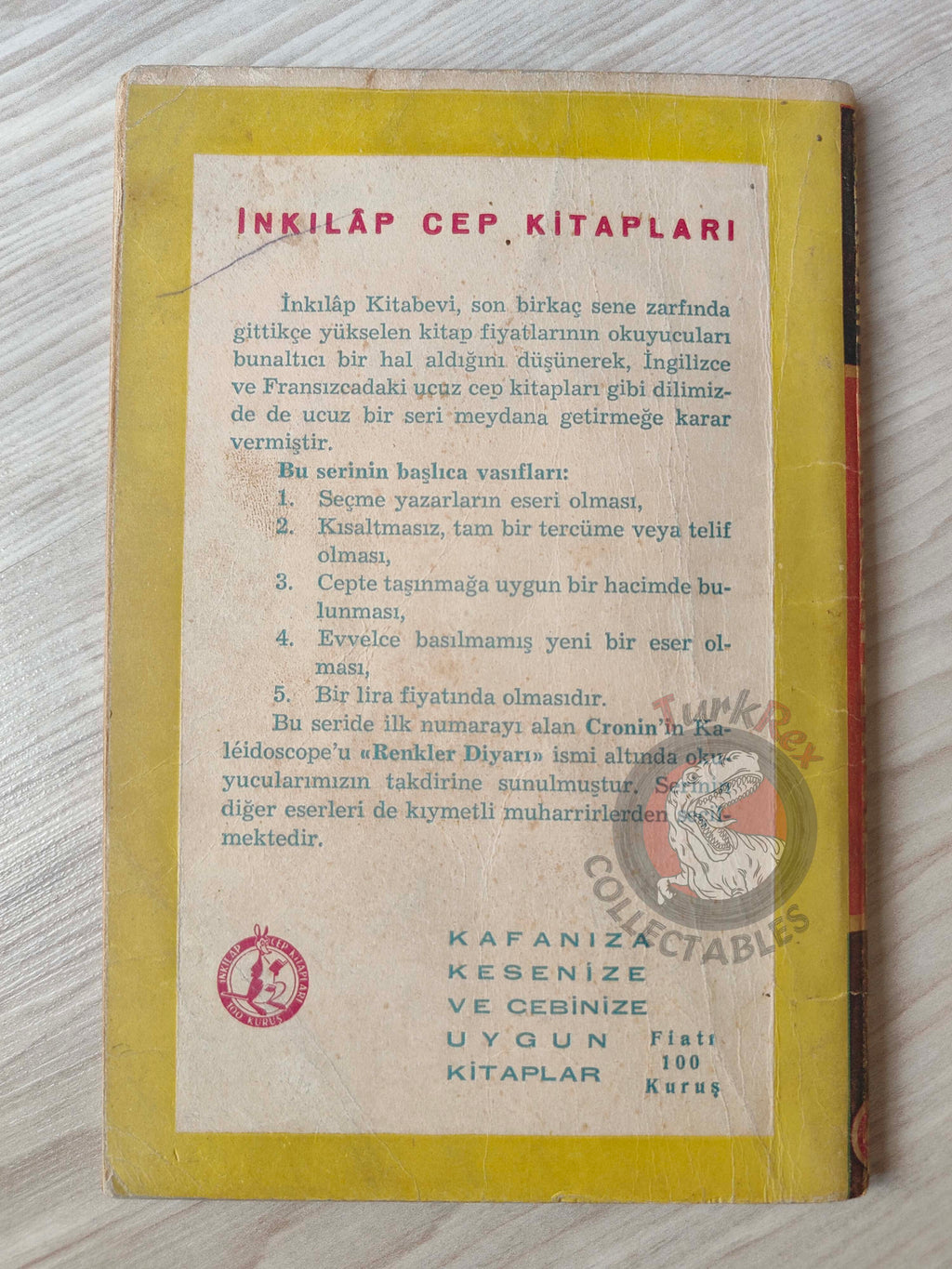 A. J. Cronin – Kaleidoscope in K 1940s 1st Turkish Book Turkey