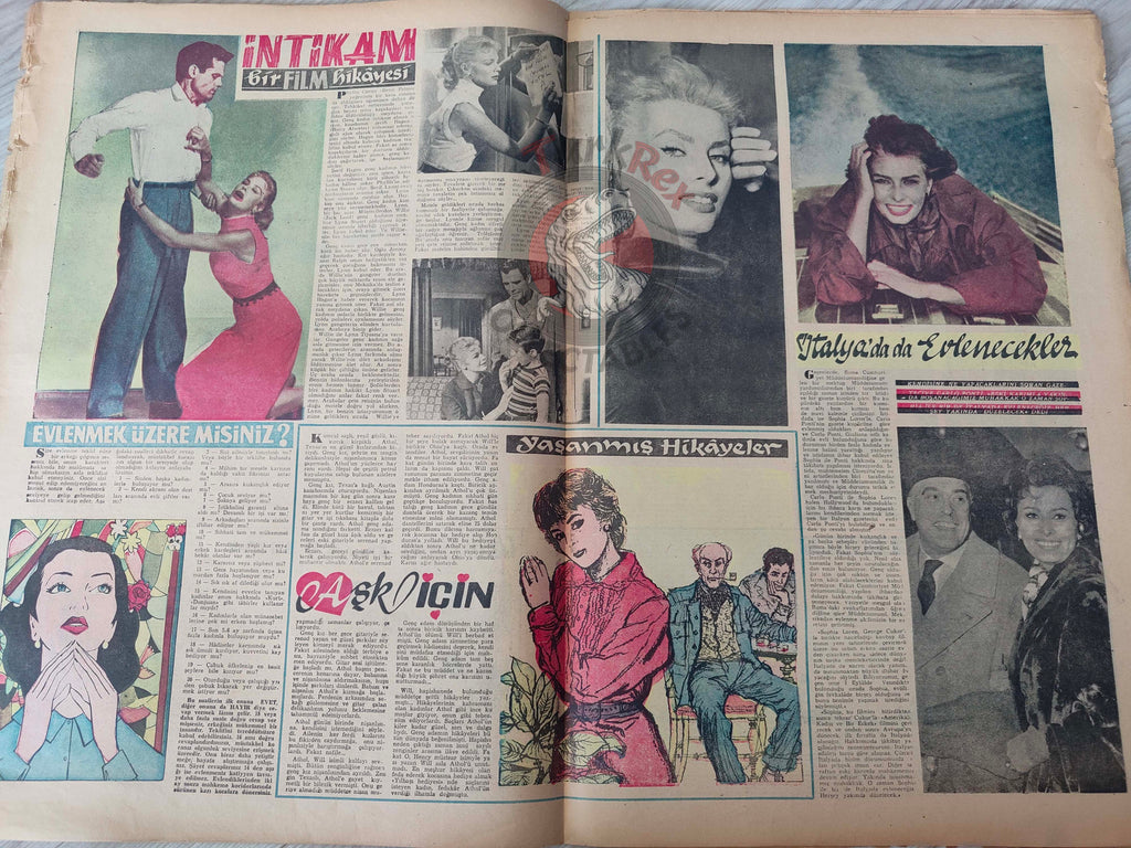 Pazar 1959 Sophia Loren Turkish Mag Comic Turkey Superman Wayne Boring Stan Drake Maria Callas