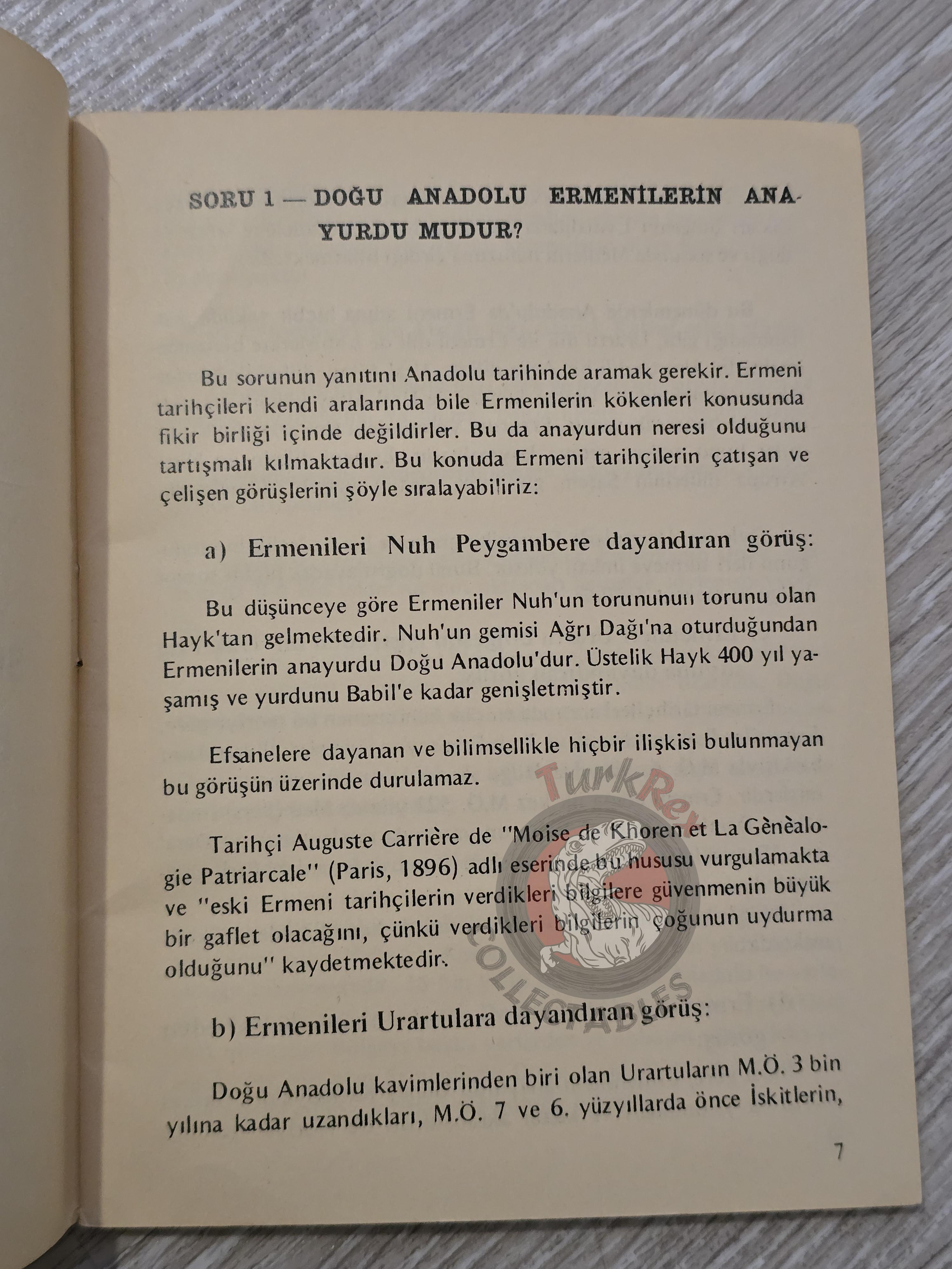 The Armenian Question in Nine Questions and Answers 1980s Turkish Book Turkey Armenia