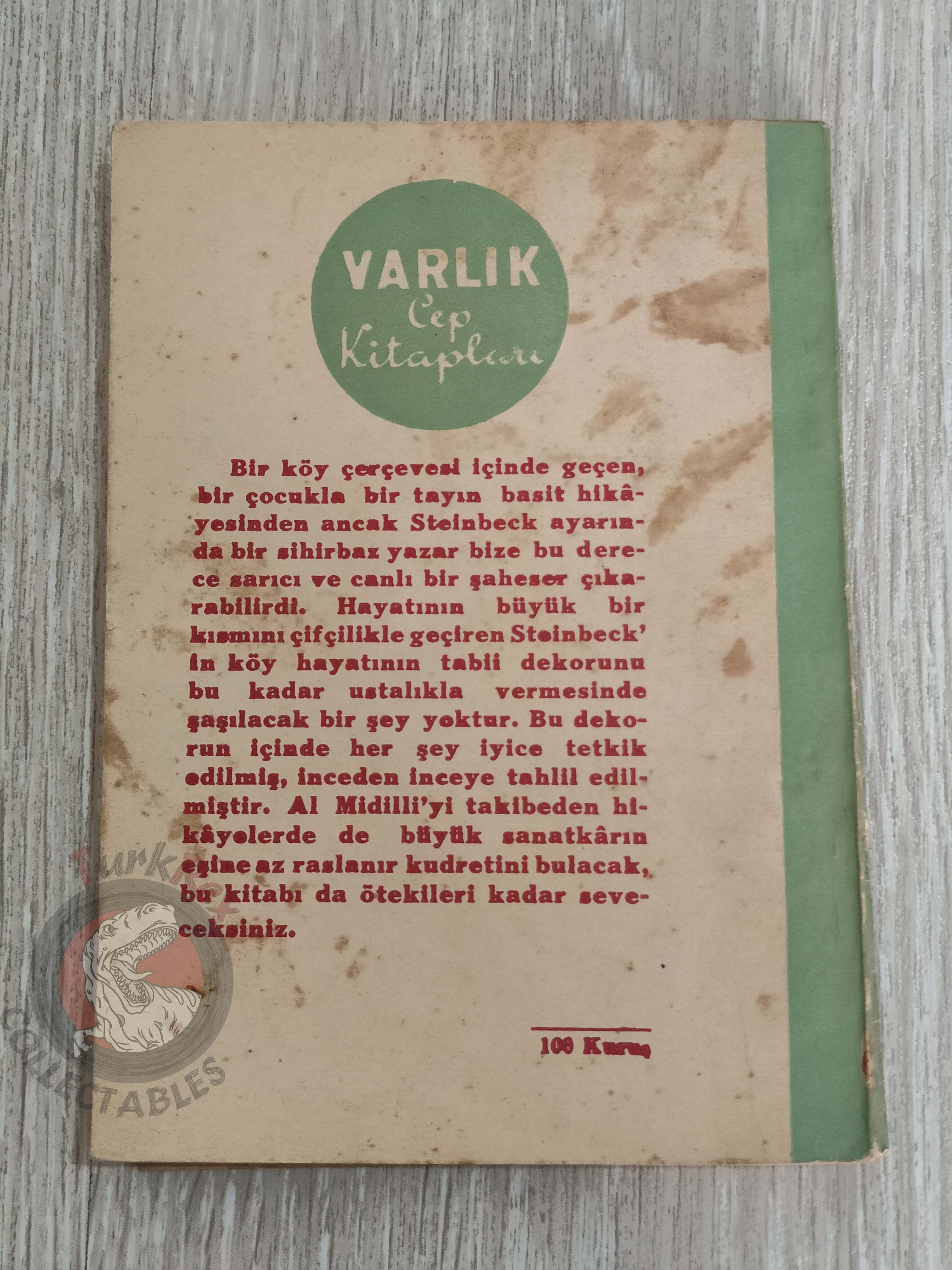 John Steinbeck – The Red Pony 1953 1st Turkish Book Turkey