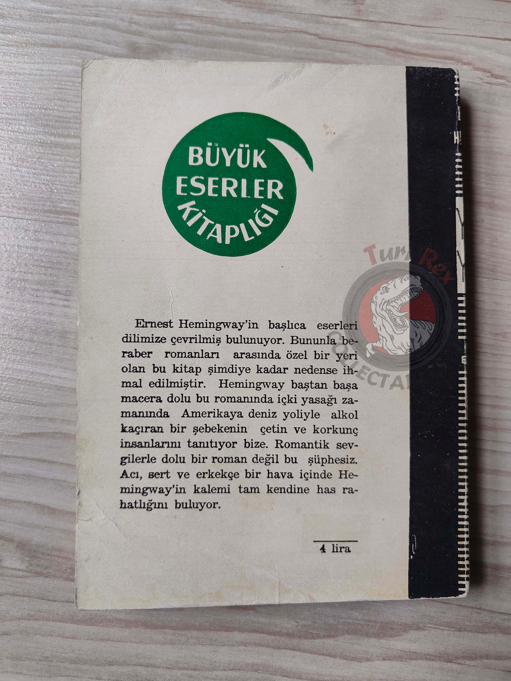 Ernest Hemingway – To Have and Have Not 1960 1st Turkish Book Turkey
