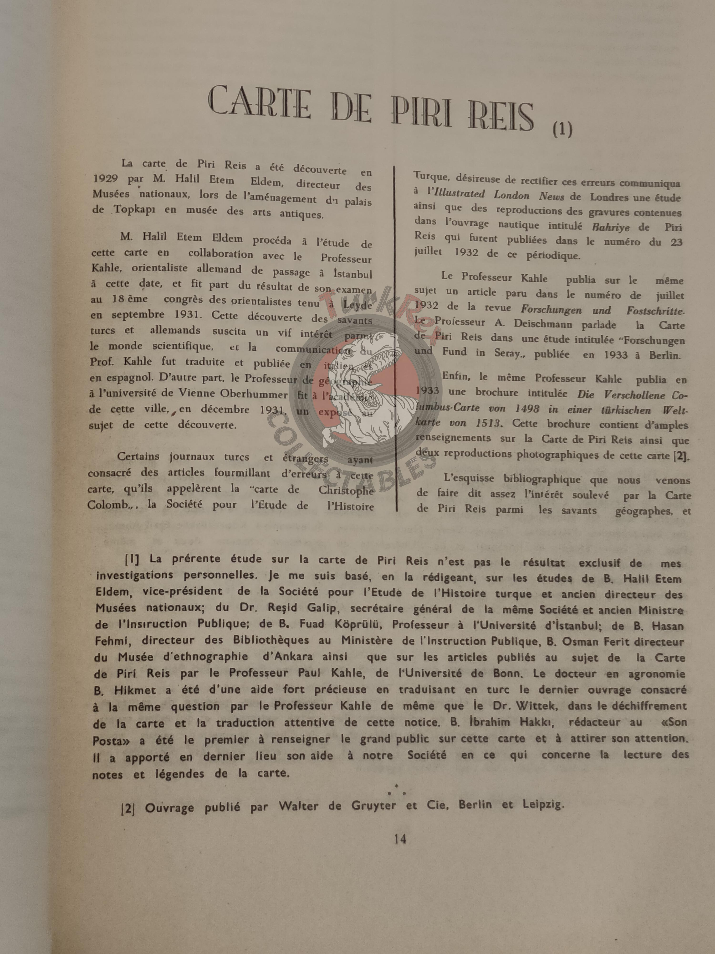 Piri Reis Map 1966 English Turkish German French Italian Book Turkey Ottoman Empire