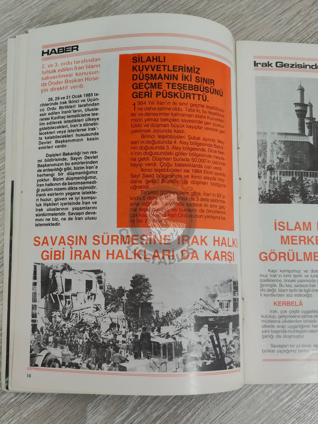 Saddam Hussein - Iraq Today 1985 Official Propaganda Magazine Turkish Turkey Middle East