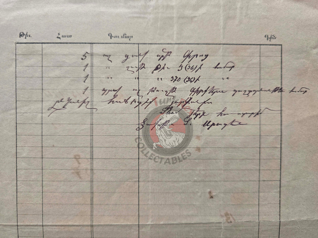 American Bible Society 1894 Merzifon Armenian Book Order Form Ottoman Empire Armenia