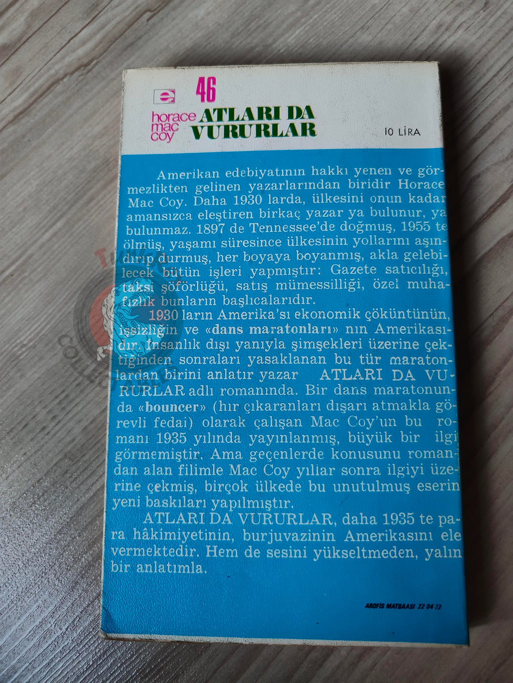 Horace McCoy – They Shoot Horses, Don't They? 1972 Turkish Book Turkey