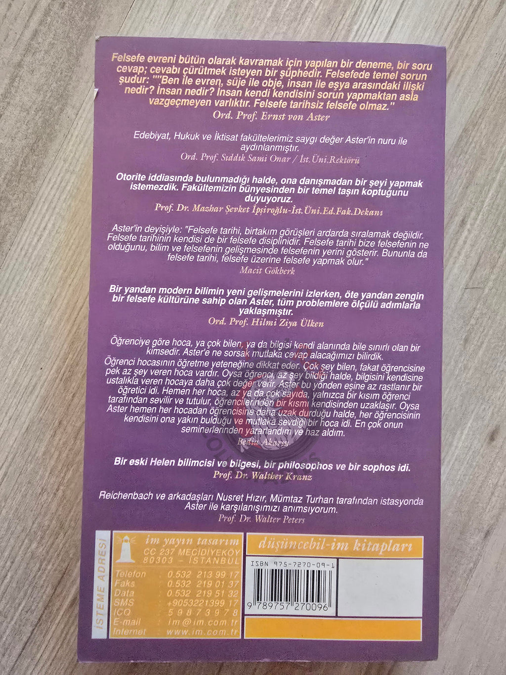 Ernst von Aster – History of Ancient and Medieval Philosophy 2000 Turkish Book Turkey