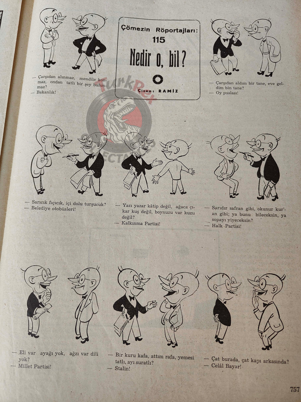 Mizah 1948 Humor Magazine Turkish Turkey His Master’s Voice