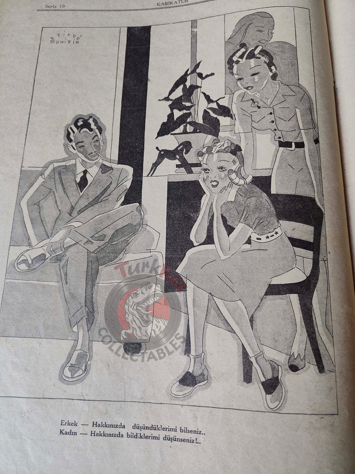 Karikatür 1940 Humor Magazine Turkish Turkey Goebbels and the Propaganda Balloons WW2 era Germany