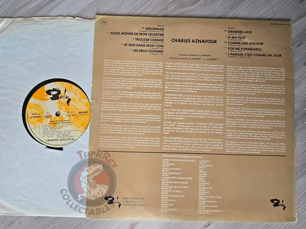 Charles Aznavour – La Chanson Francaise Turkish Pressing Vinyl Turkey Edition