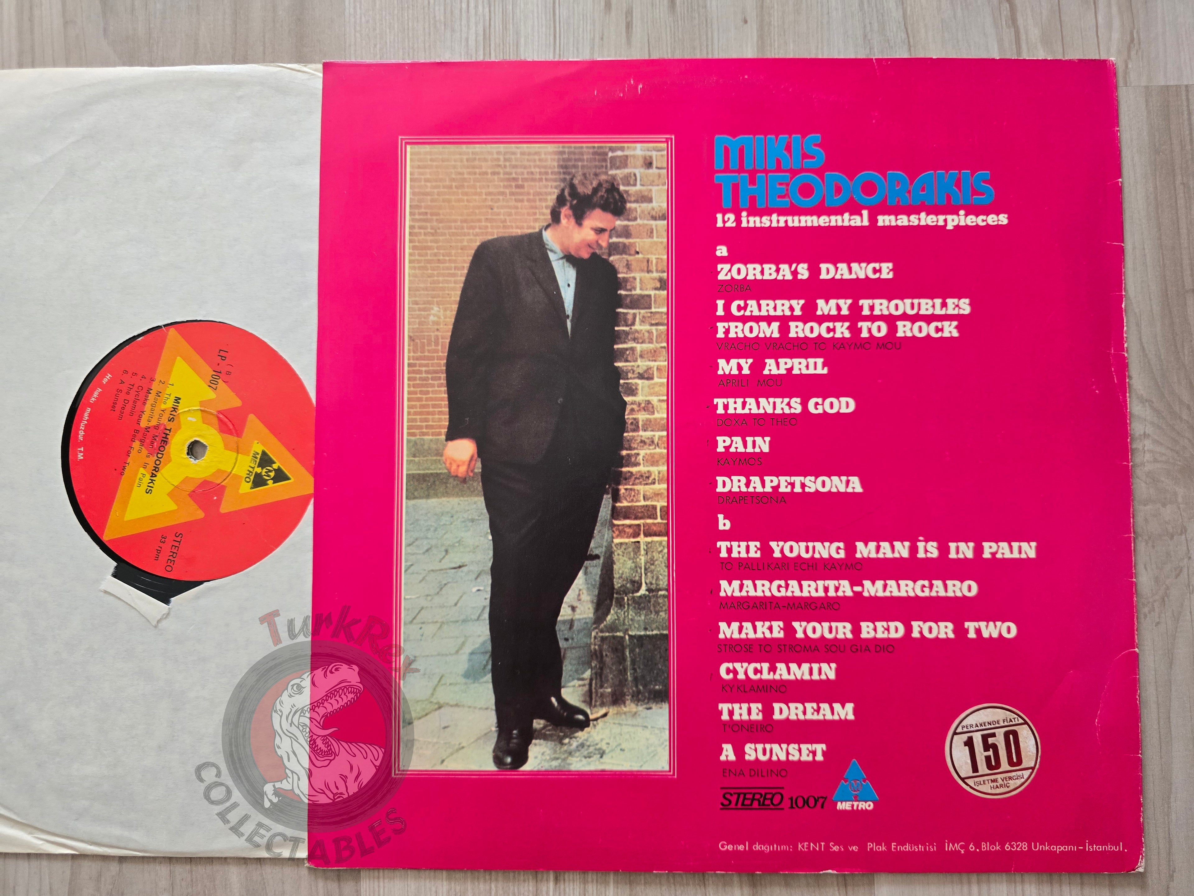 Mikis Theodorakis – 12 Instrumental Masterpieces Turkish Pressing Vinyl Turkey Edition