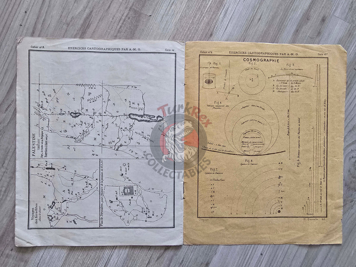 Ottoman Empire c. 1908 French Geography Workbook for Levantine Schools Palestine Arabian Peninsula Alexis-Marie Gochet