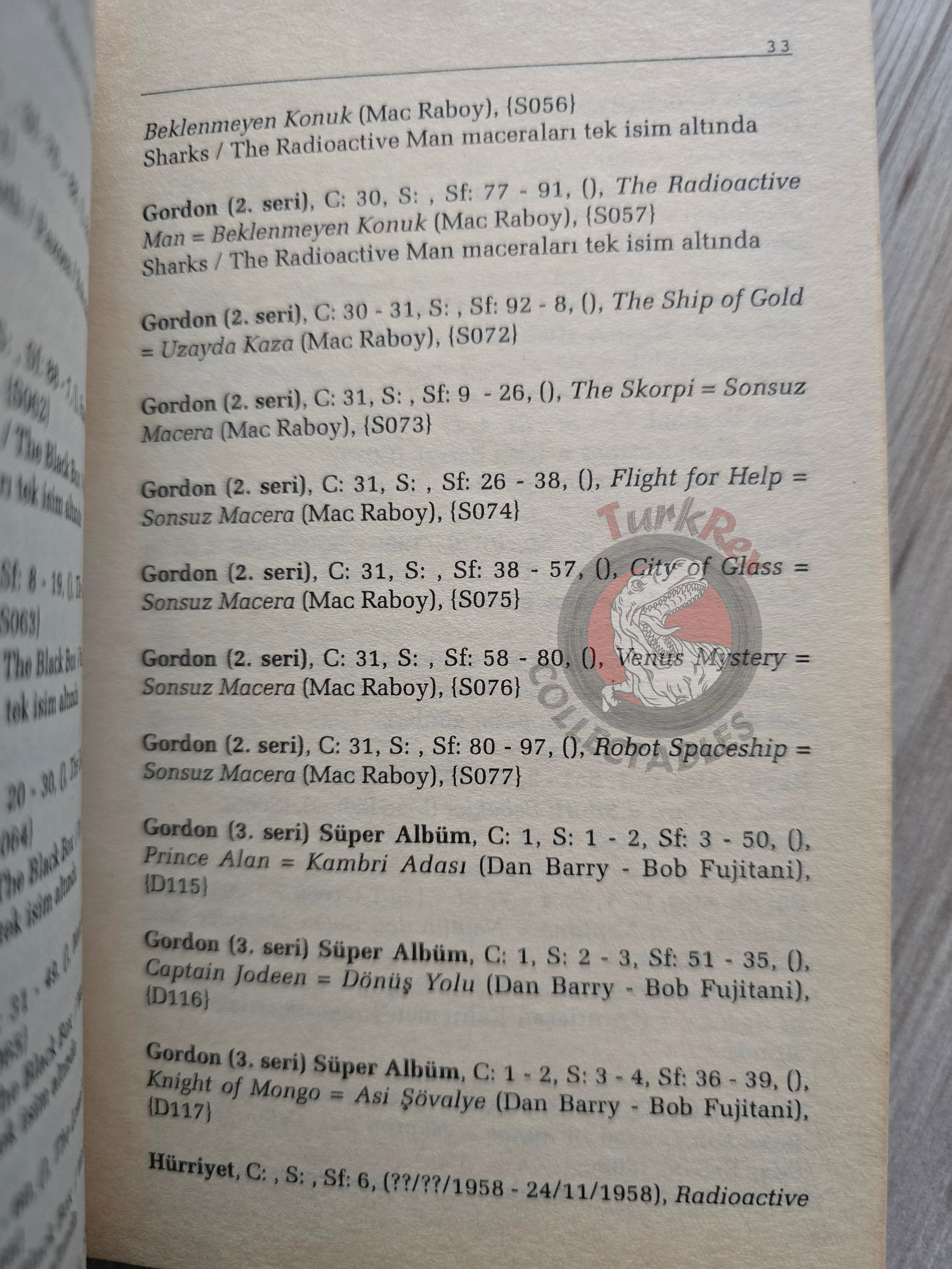 Flash Gordon – List of Adventures Published in Turkey Turkish Book