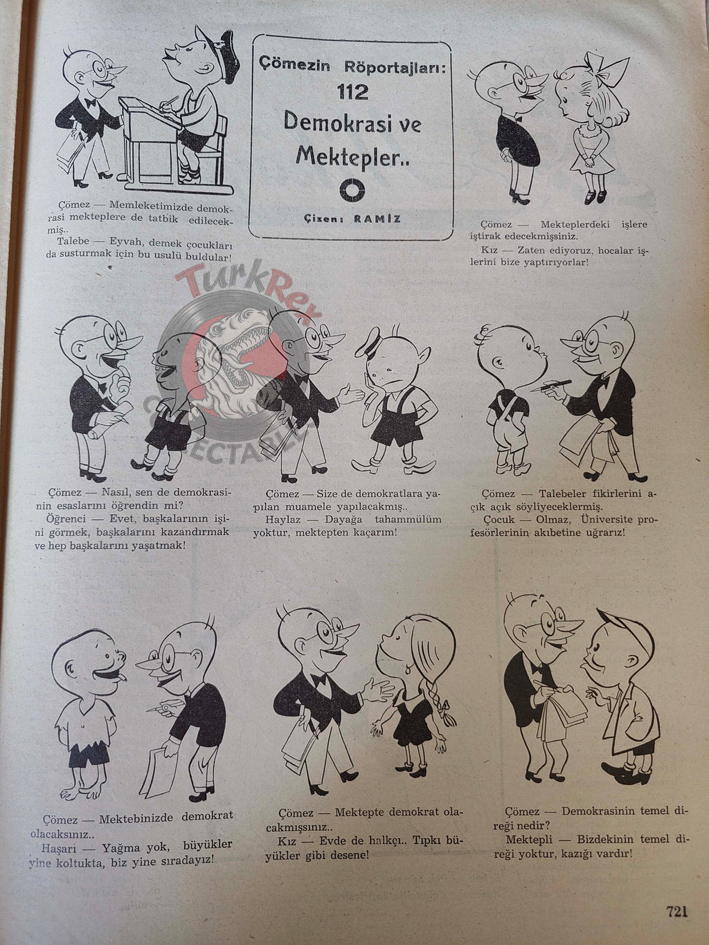 Mizah 1948 Humor Magazine Turkish Turkey Uncle Sam Moscow Conference Soviet Russia USA