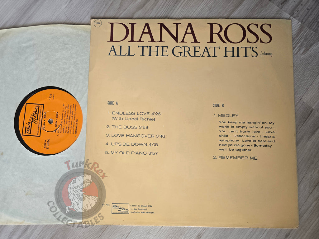 Diana Ross – All The Great Hits Turkish Pressing Vinyl Turkey Edition