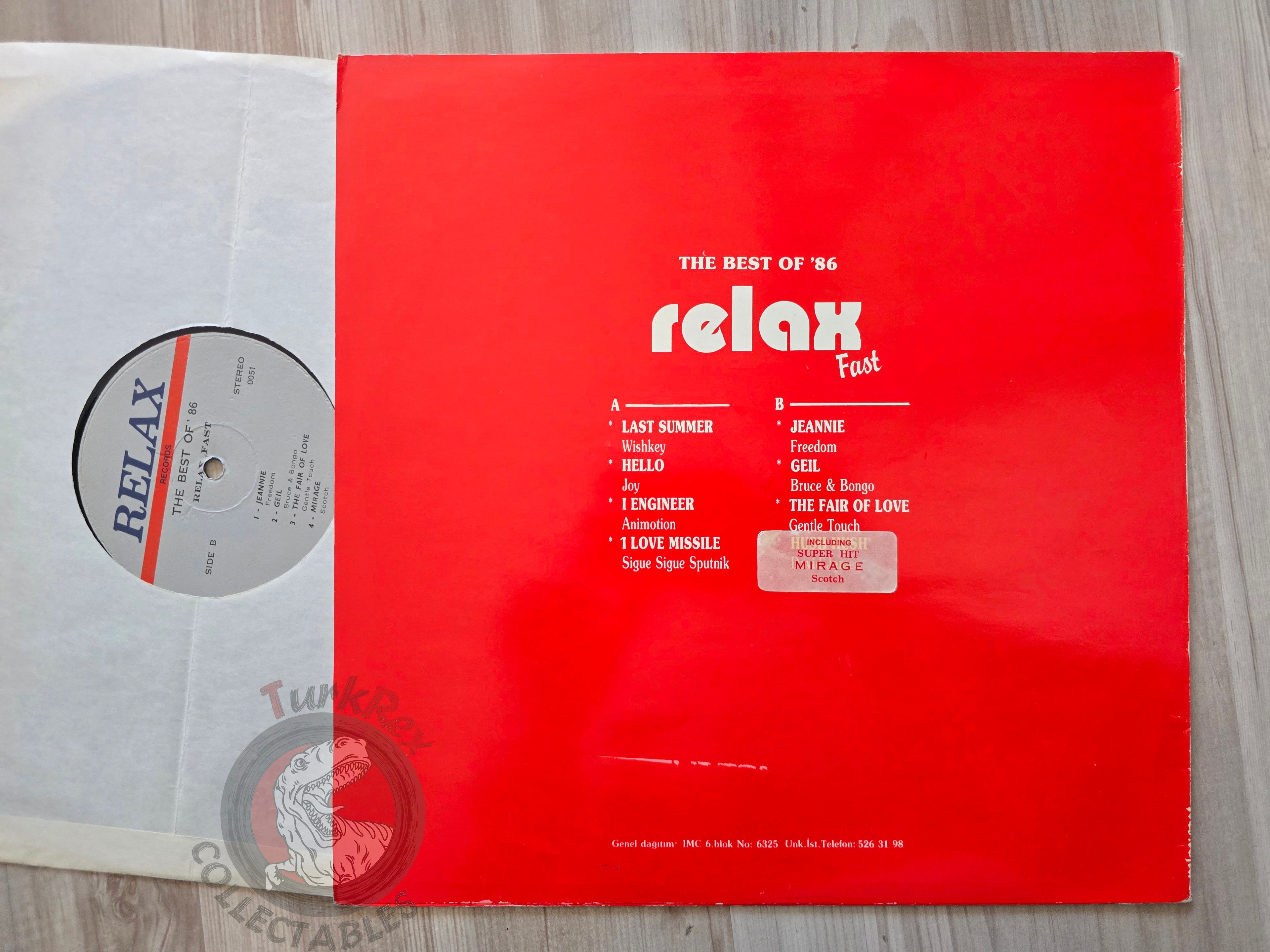 Various – The Best Of '86 (Relax Fast) Turkish Pressing Vinyl Turkey Edition