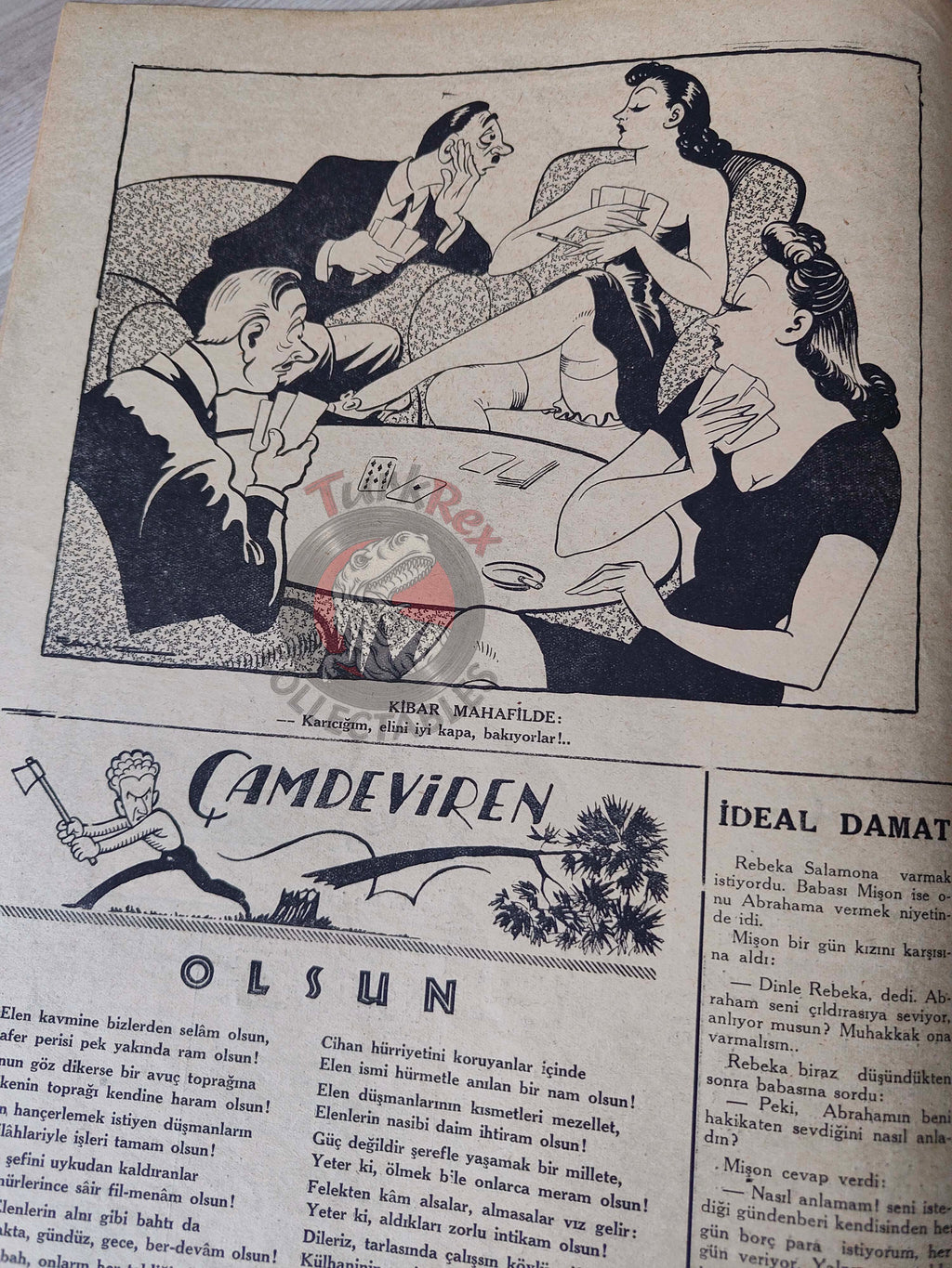 Karikatür 1940 Humor Magazine Turkish Turkey Mussolini Italy WW2 era War