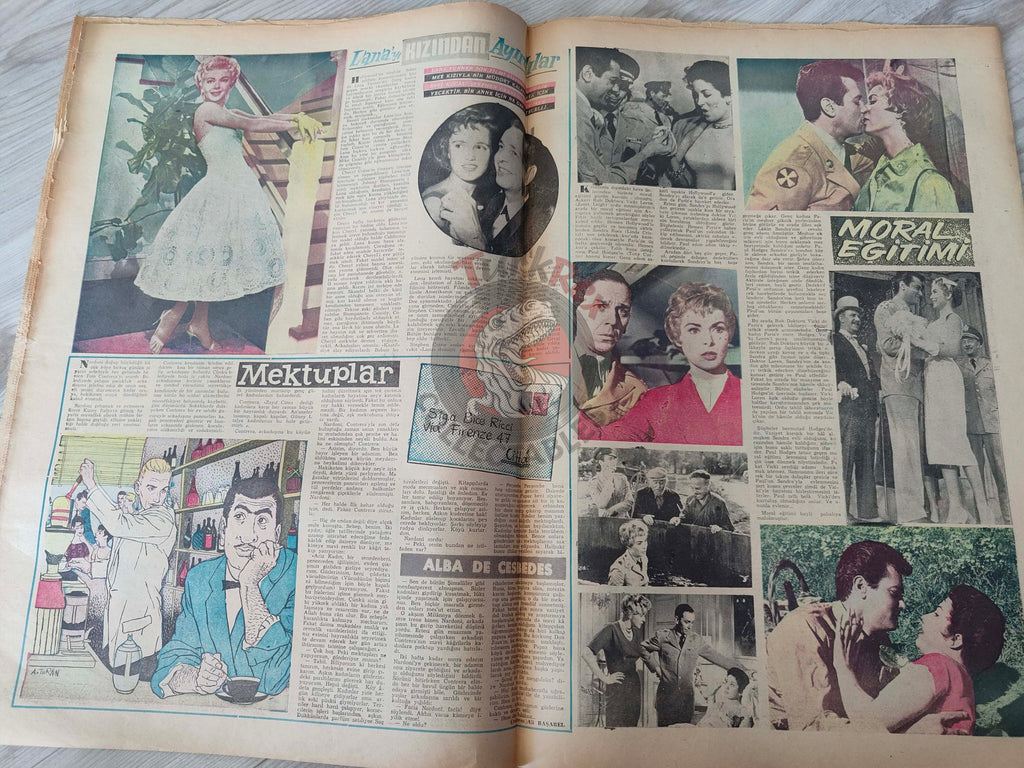 Pazar 1959 Janet Leigh Turkish Mag Comic Turkey Superman Wayne Boring Stan Drake Reza Pahlavi Iran