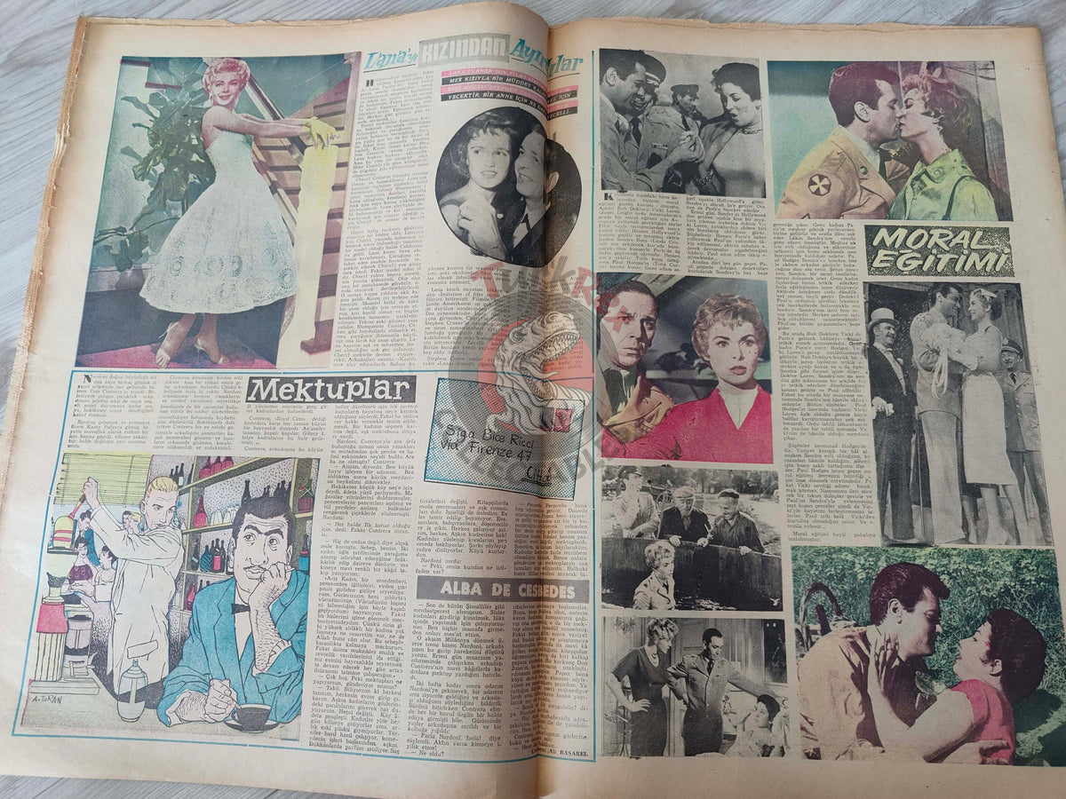 Pazar 1959 Janet Leigh Turkish Mag Comic Turkey Superman Wayne Boring Stan Drake Reza Pahlavi Iran