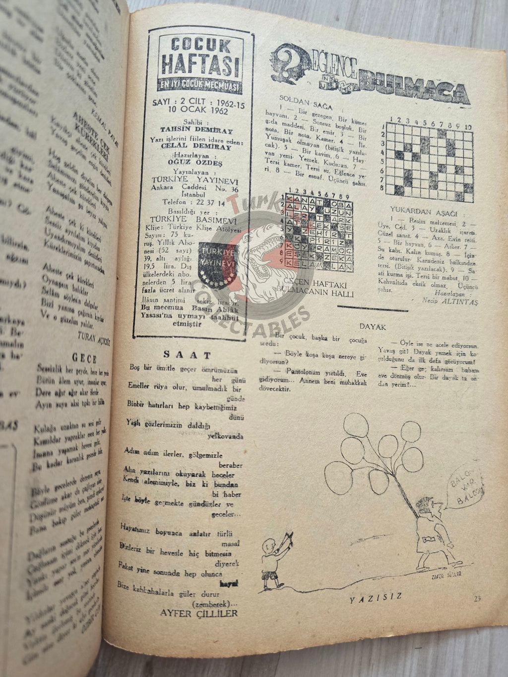 Çocuk Haftası Magazine 1962 Cinderella Turkish Comic Turkey