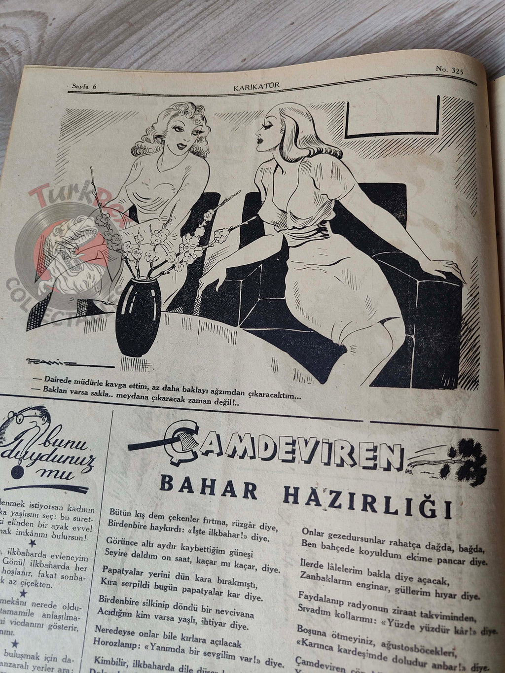 Karikatür 1942 Humor Magazine Turkish Turkey Mahatma Gandhi India WW2 era Churchill Roosevelt