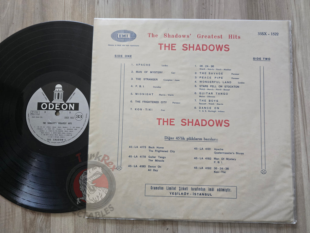 The Shadows – The Shadows' Greatest Hits Turkish Pressing Vinyl Turkey Edition