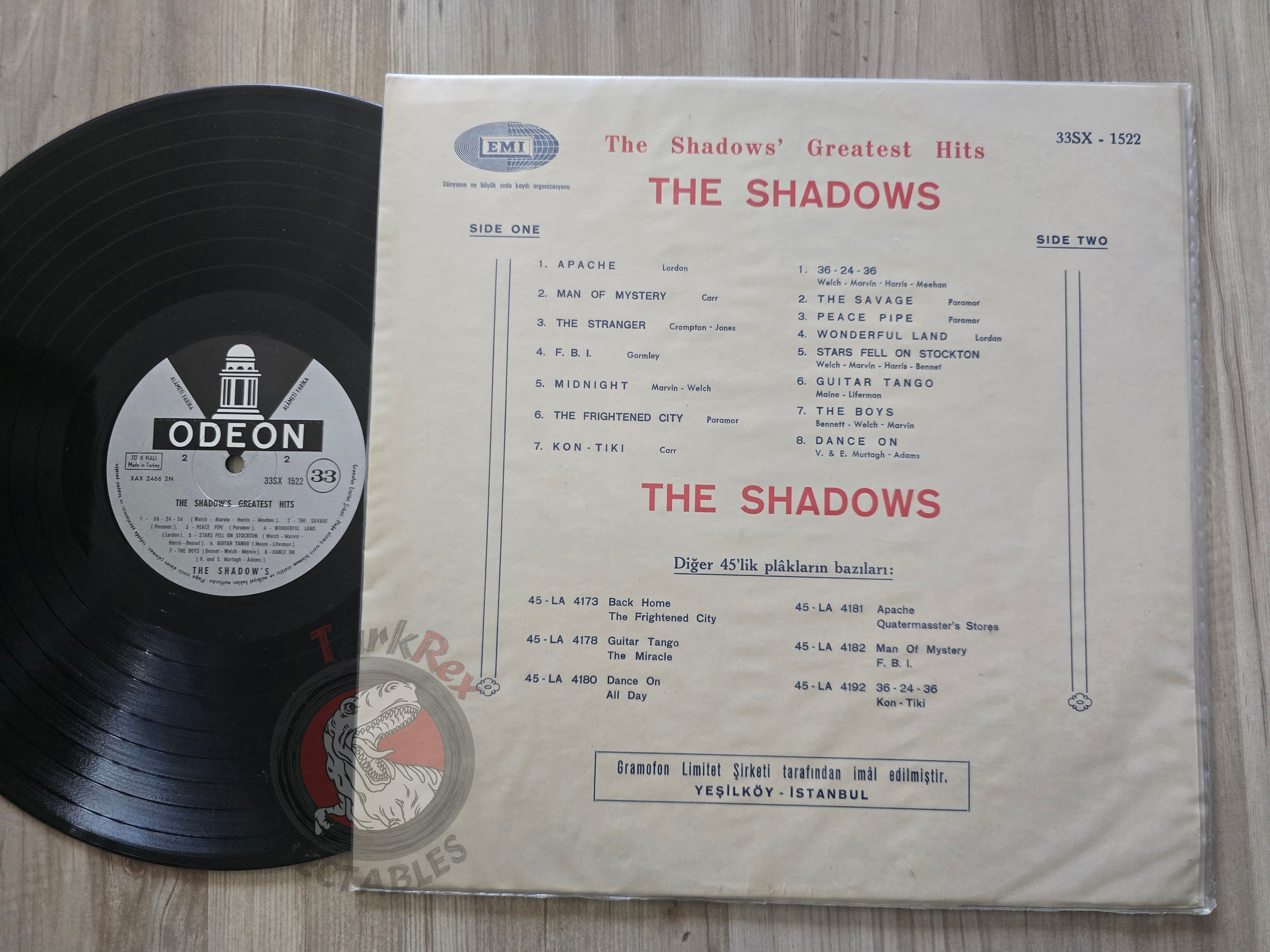 The Shadows – The Shadows' Greatest Hits Turkish Pressing Vinyl Turkey Edition