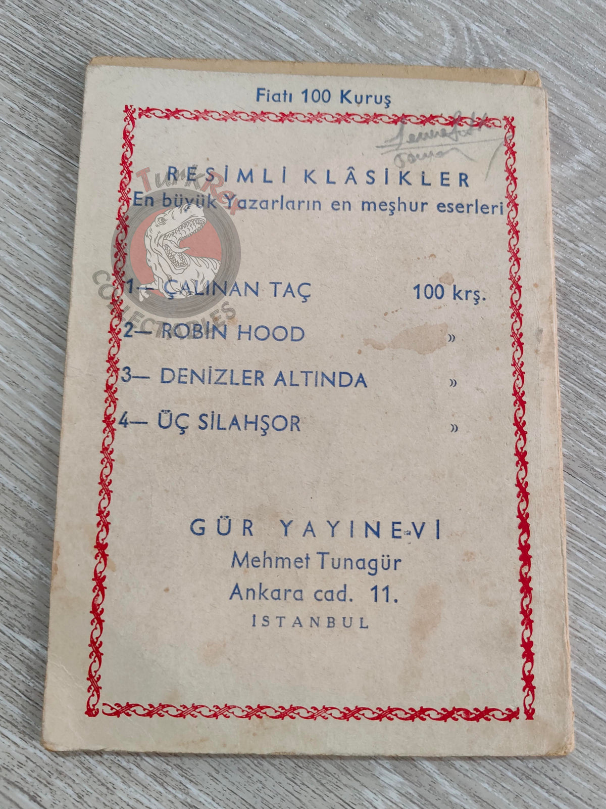 Robin Hood 1962 Turkish Comic Turkey Classics Illustrated
