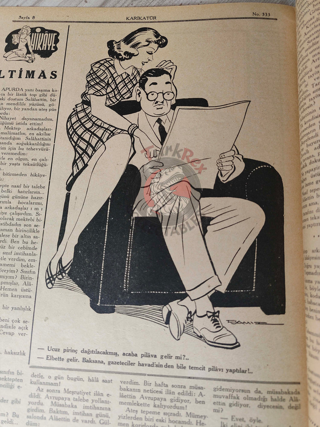 Karikatür 1942 Humor Magazine Turkish Turkey Britain Soviet Union United States WW2 era pin-up France