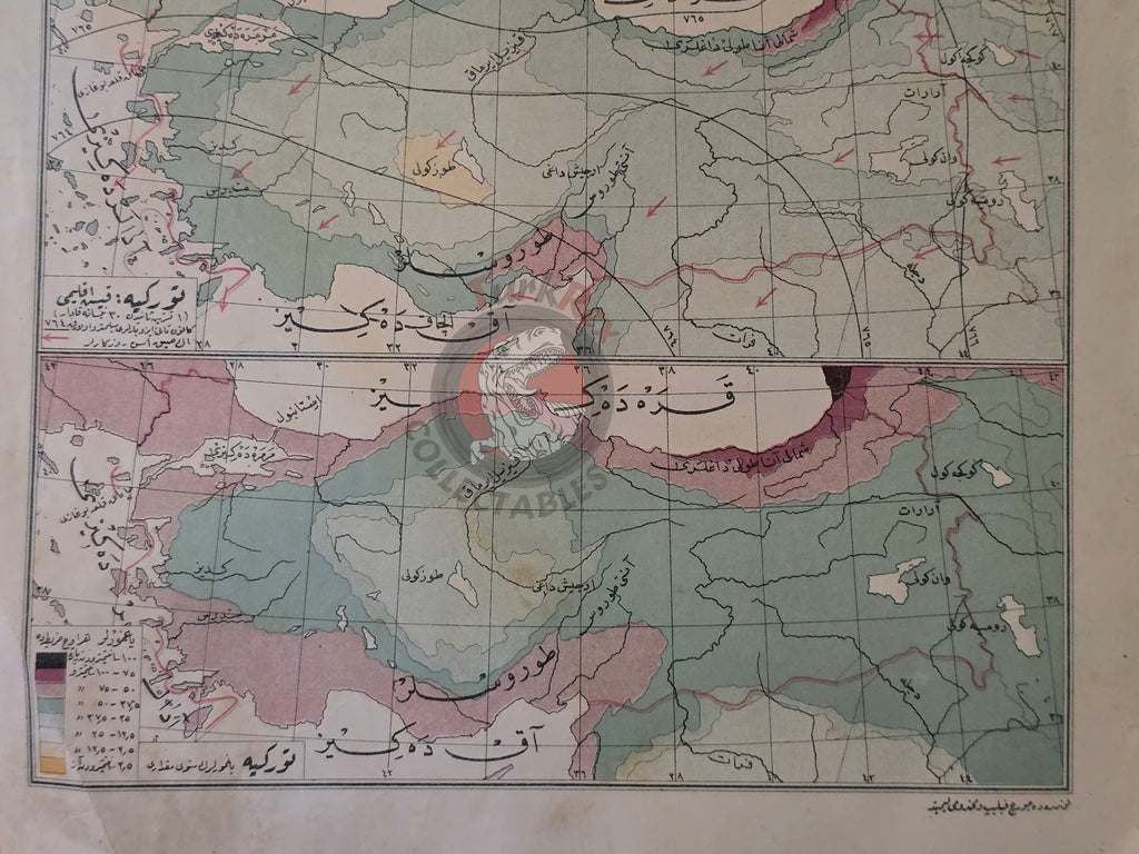 Turkey Geology Economy Population Climate Map 1928 Ottoman Atlas Faik Sabri Middle East