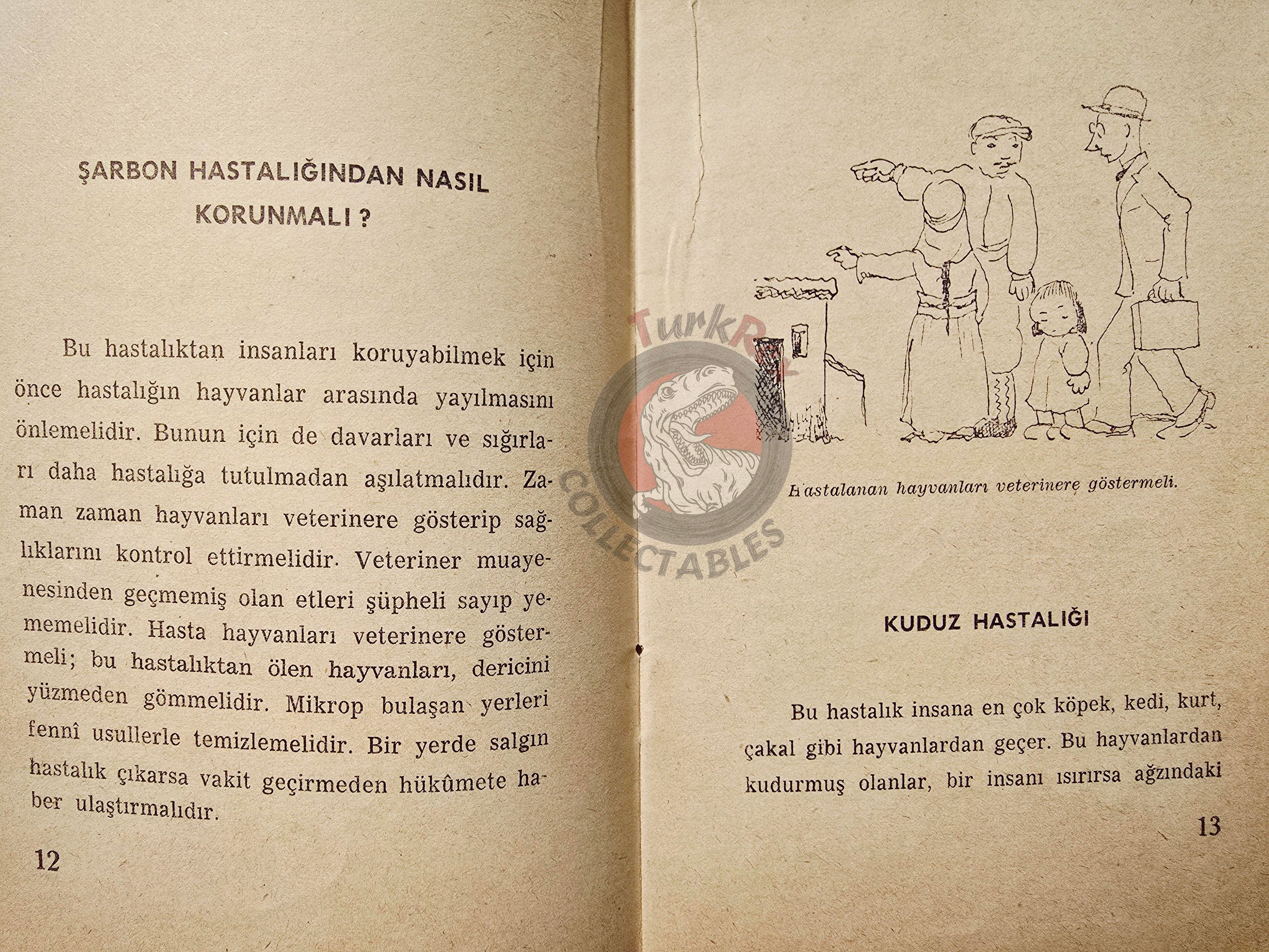American Marshall Plan - Let's Protect from Animal Diseases 1952 1st Turkish Book Turkey