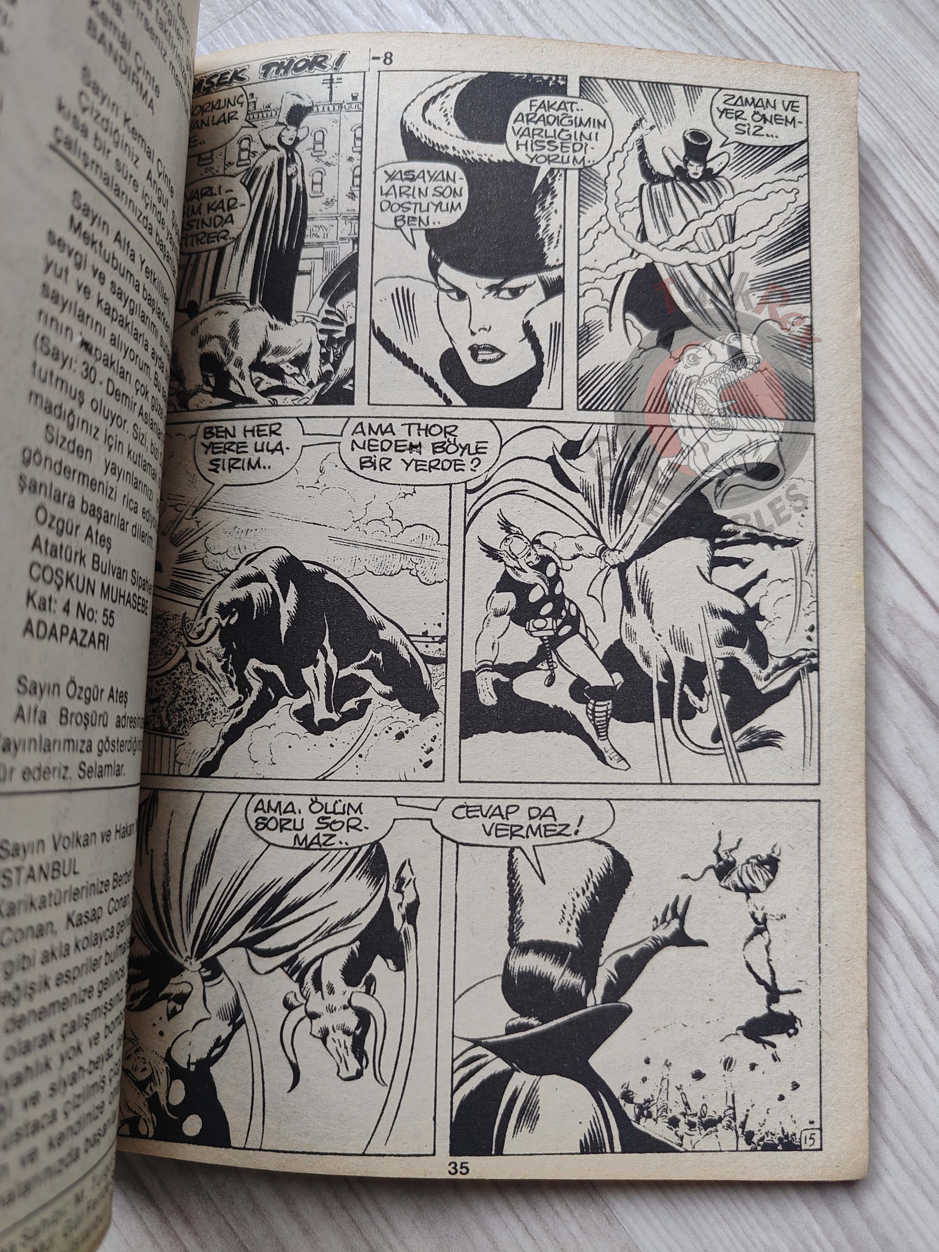 Thor #3 1985 Turkish Comic Turkey The Mighty Thor #188–192