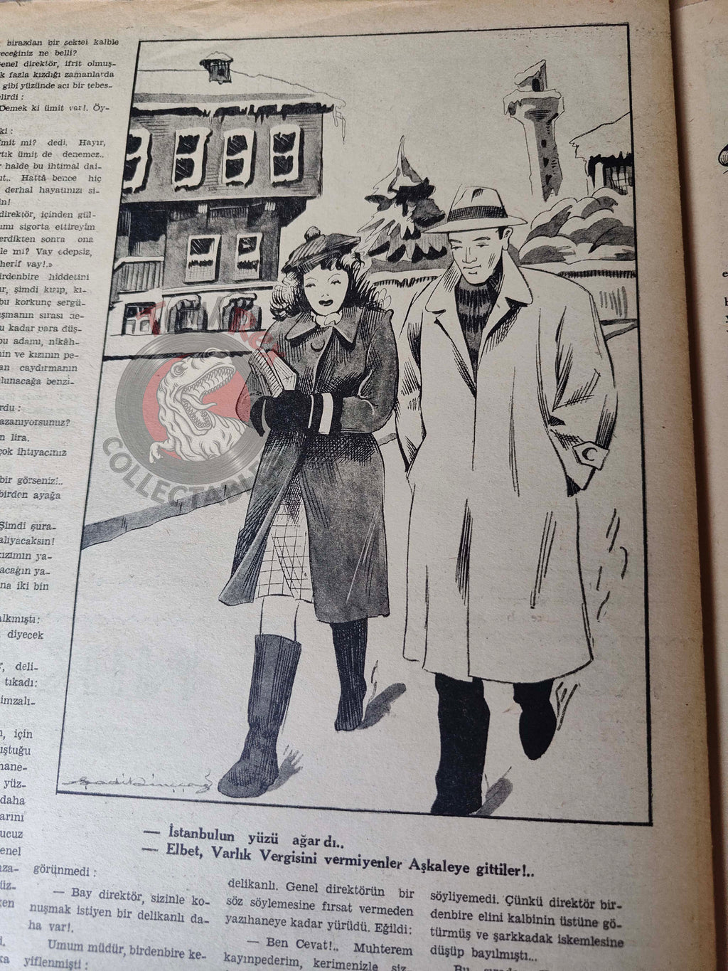 Akbaba 1943 Humor Magazine Turkish Turkey Germany Uncle Sam WW2 era Russia Churchill İnönü