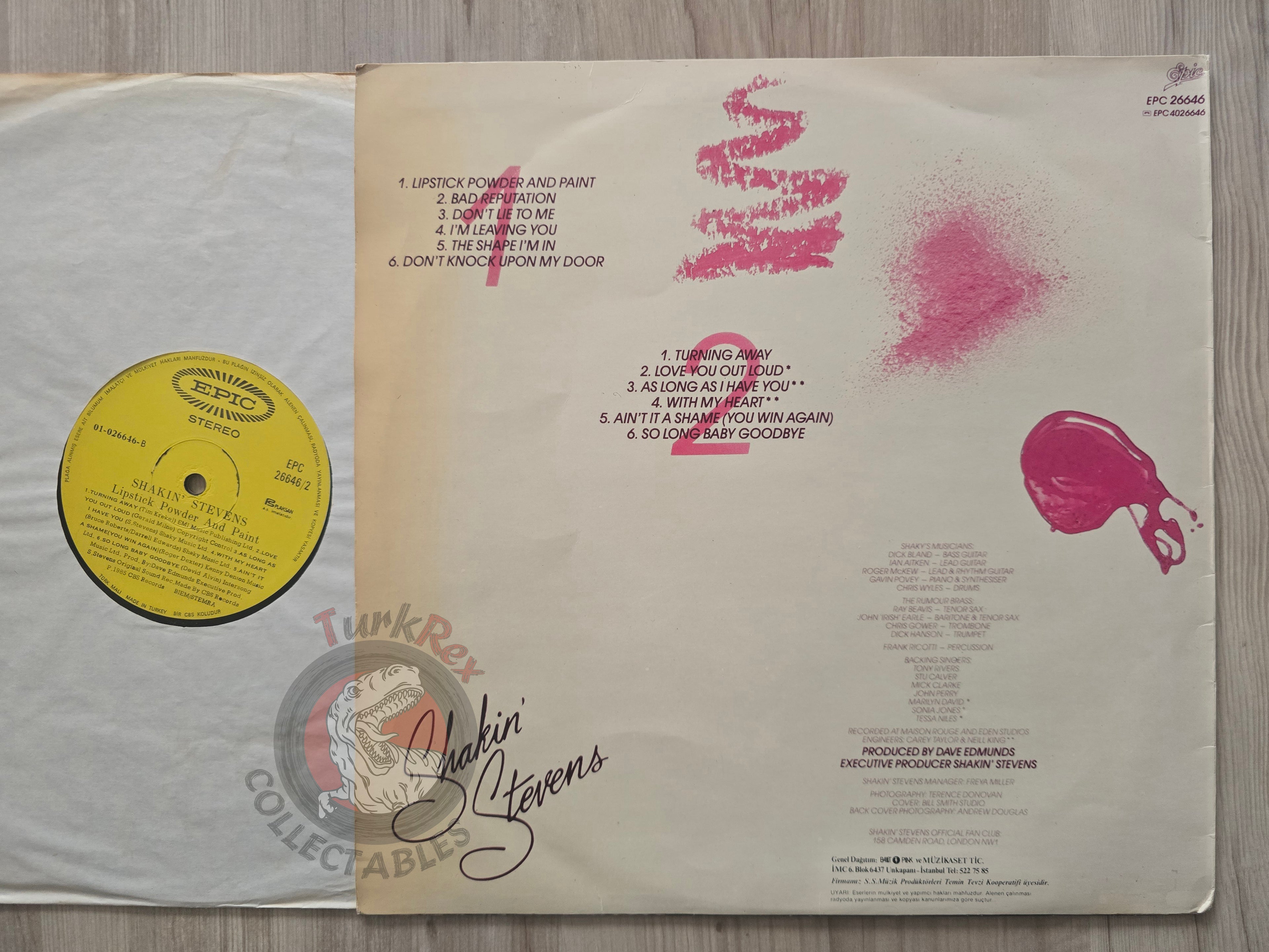 Shakin' Stevens – Lipstick Powder And Paint Turkish Pressing Vinyl Turkey Edition