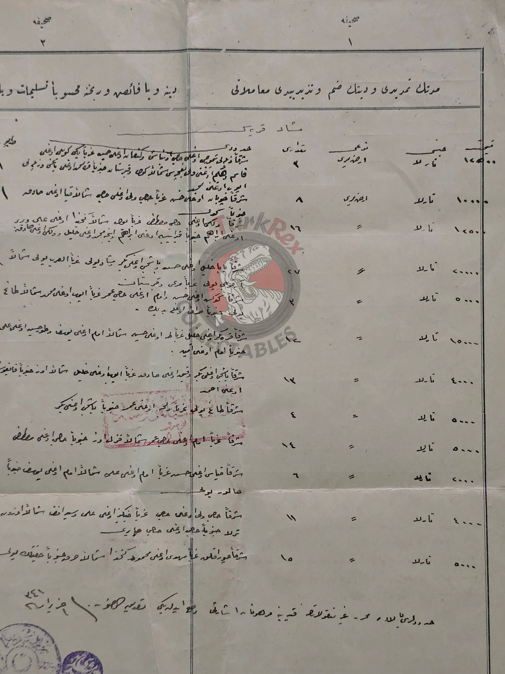 Ottoman Official Debt Document 1925 Meşad Village, Zile, Tokad