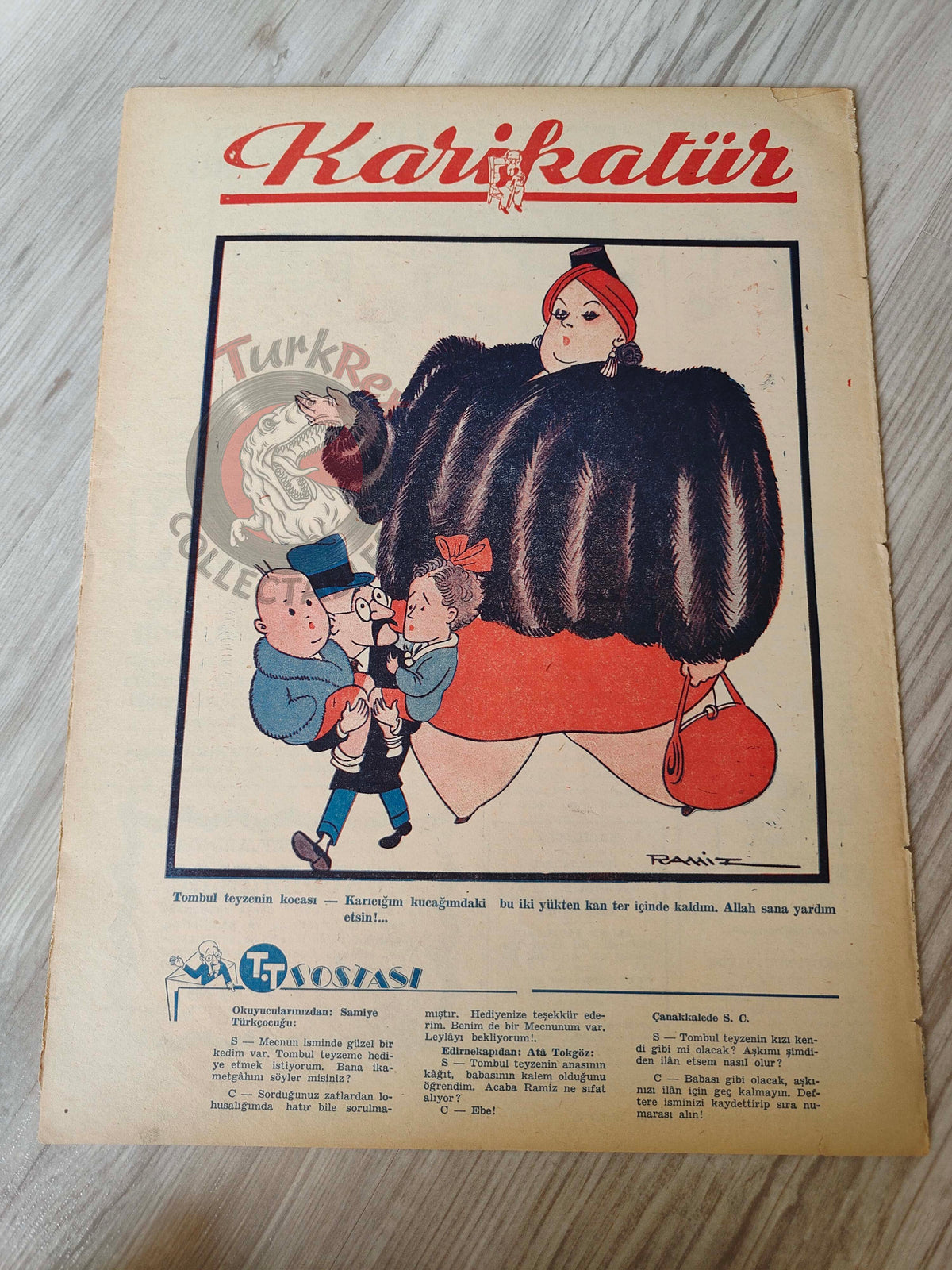 Karikatür 1945 Humor Magazine Turkish Turkey Germany Melts Under Fire WW2 era Japan Uncle Sam