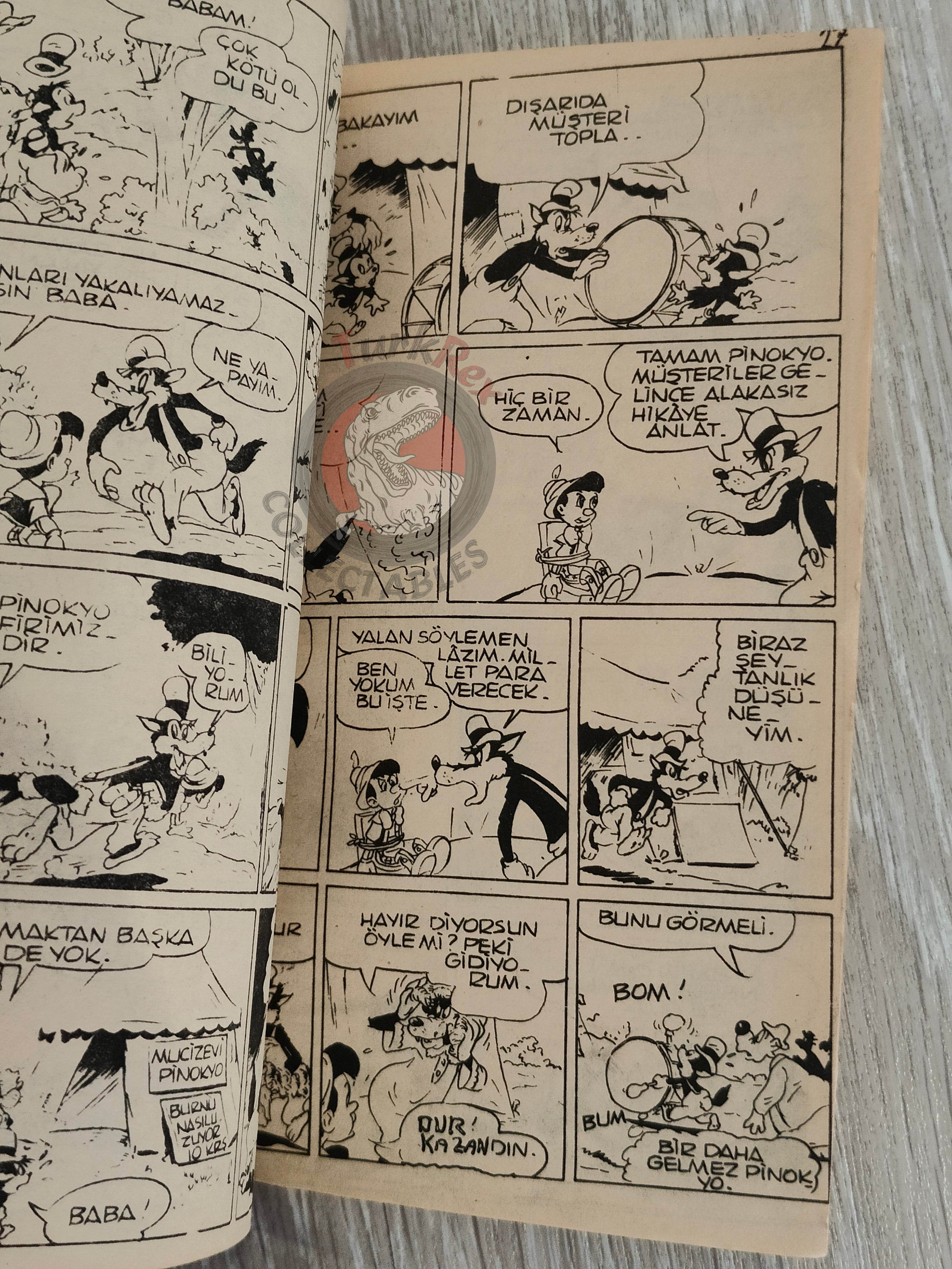 Johan et Pirlouit #23 1982 Turkish Comic Turkey Le Serment des Vikings #5 Pinocchio