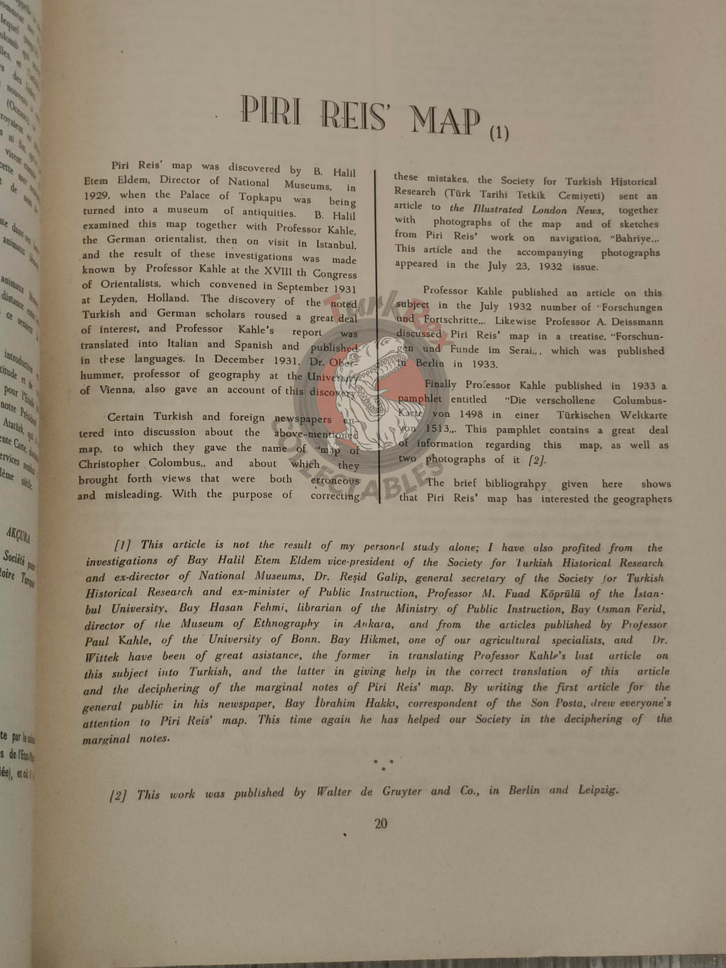 Piri Reis Map 1966 English Turkish German French Italian Book Turkey Ottoman Empire