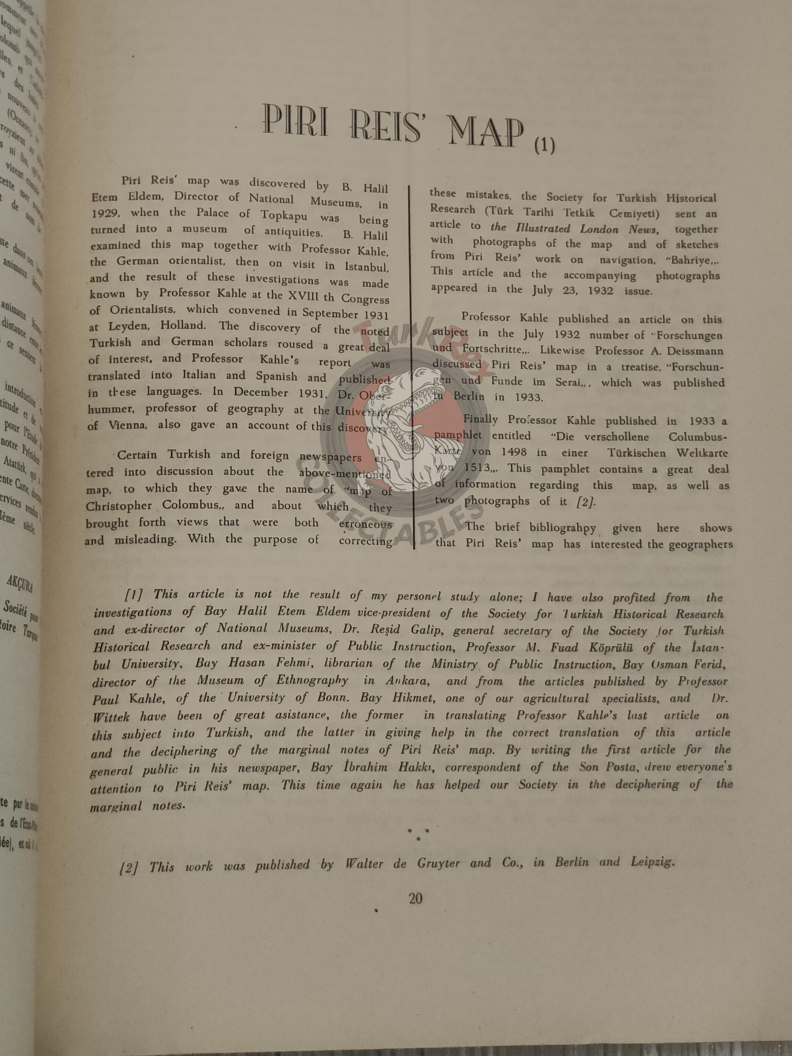 Piri Reis Map 1966 English Turkish German French Italian Book Turkey Ottoman Empire