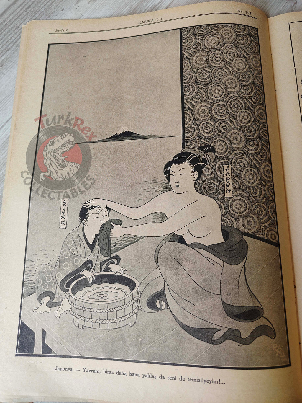 Karikatür 1941 Humor Magazine Turkish Turkey India British WW2 era War Portraits Japan Germany