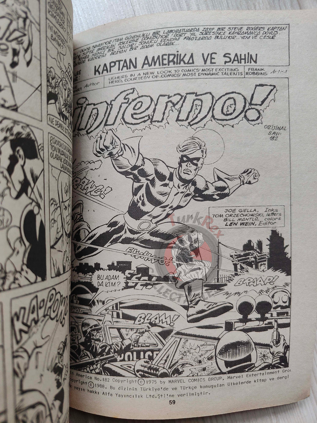 Captain America – Issue #7 1988 Turkish Comic Turkey #179 #180 #181 #182