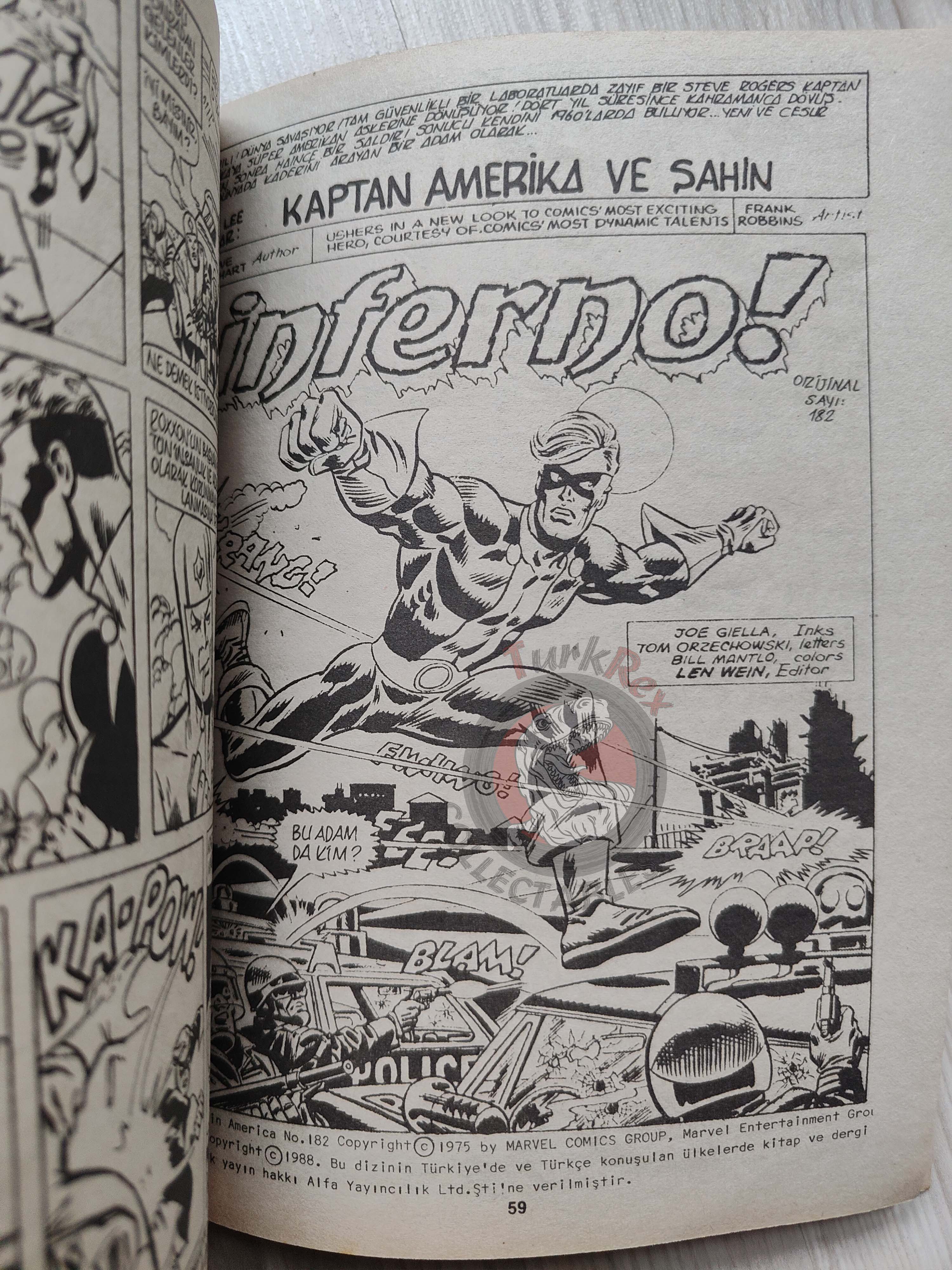 Captain America – Issue #7 1988 Turkish Comic Turkey #179 #180 #181 #182