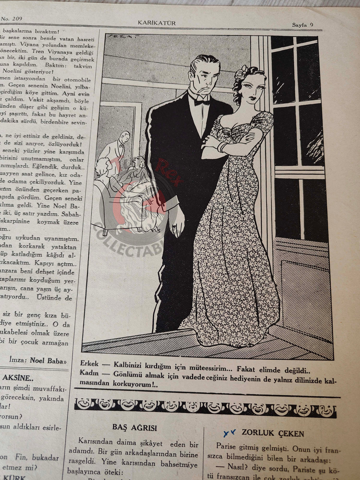 Karikatür 1939 Humor Magazine Turkish Turkey New Year Russia WW2 era Deutsche Lufthansa