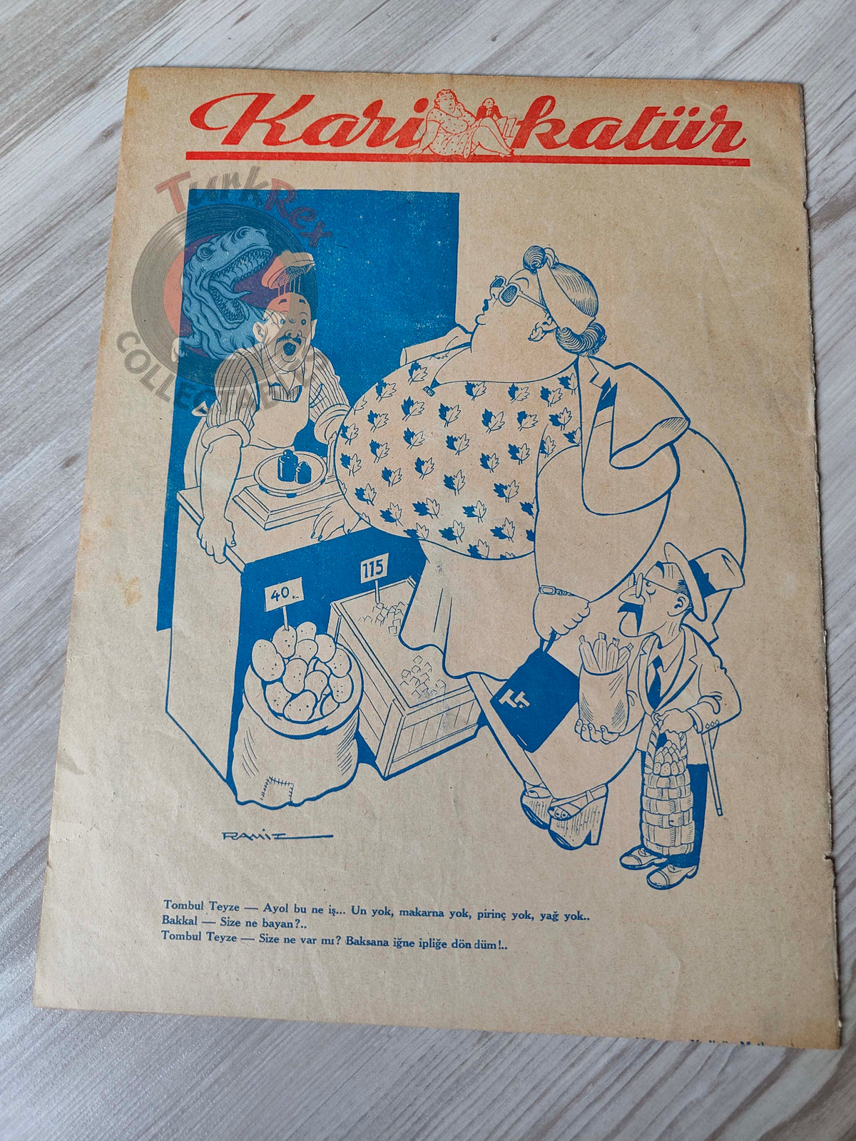 Karikatür 1942 Humor Magazine Turkish Turkey Britain Soviet Union United States WW2 era Uncle Sam USA