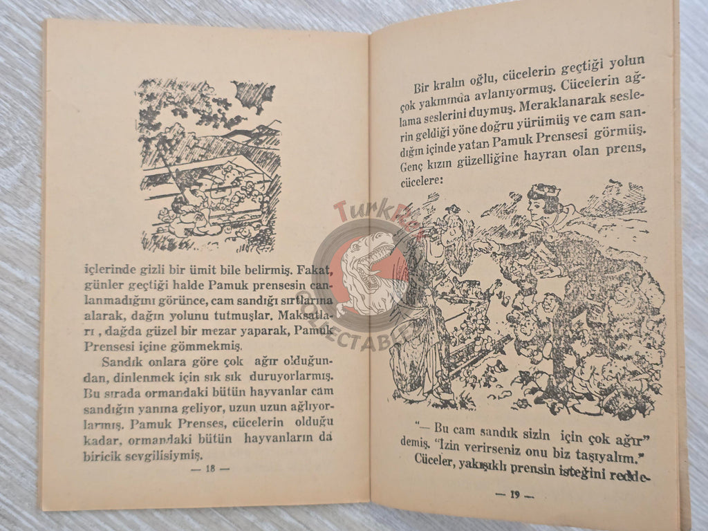 Grimm Brothers – Snow White and the Seven Dwarfs 1970s Turkish Book Turkey Illustrated