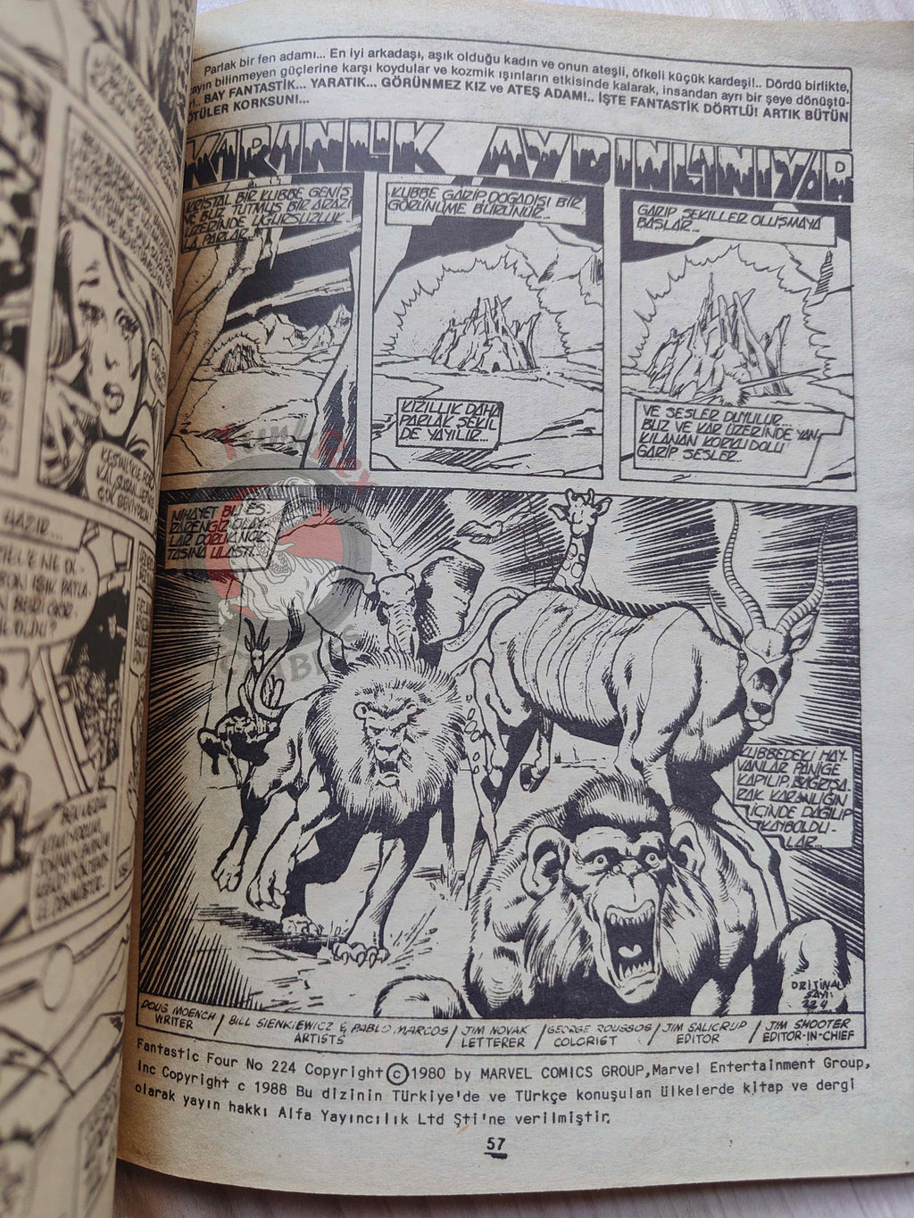 Fantastic Four #10 1988 Turkish Comic Turkey #221 #222 #223 #224
