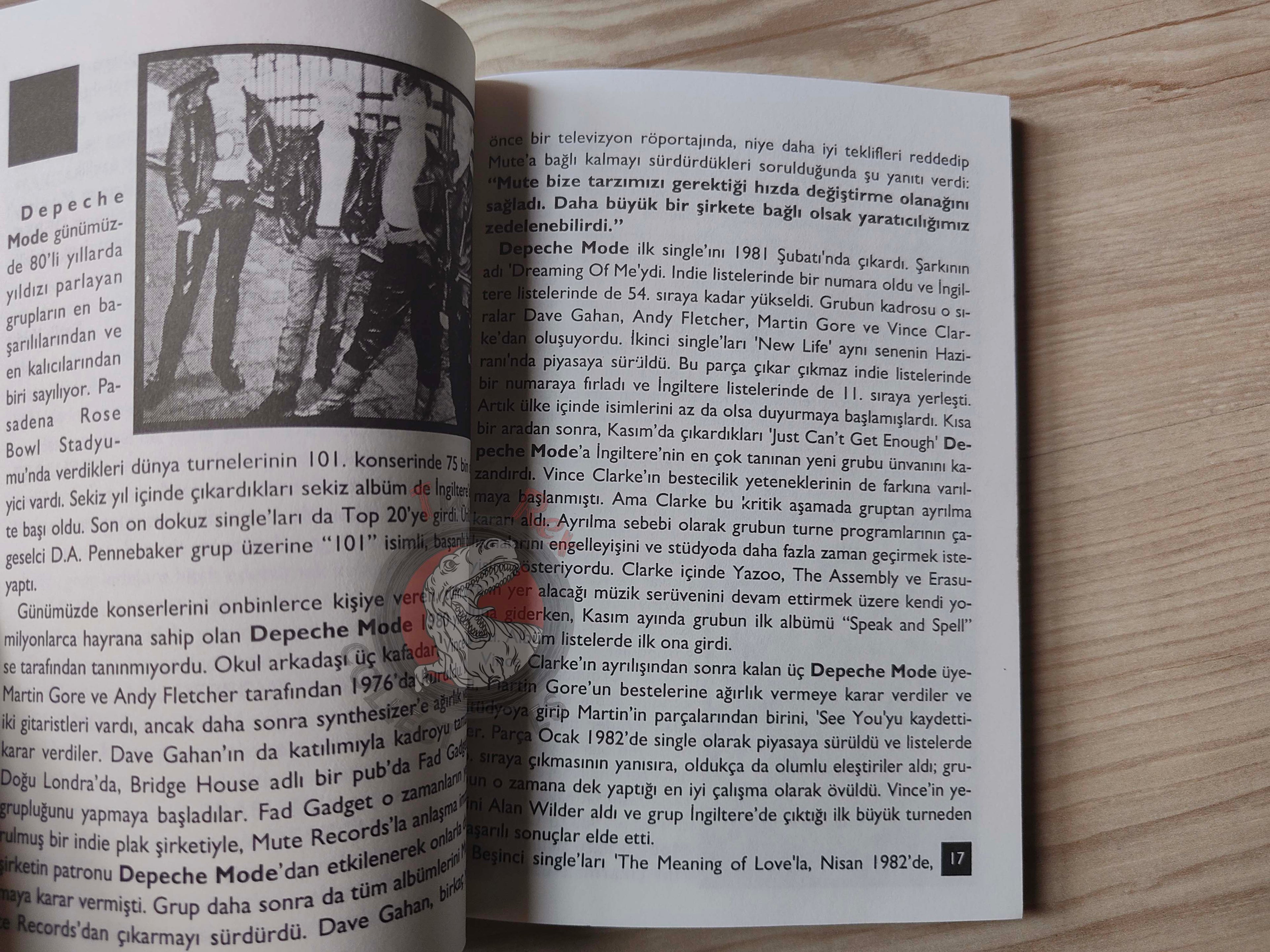 Depeche Mode  Biography Book 1997 by Turkish Writer Book Turkey