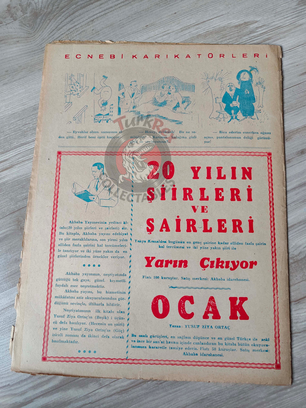 Akbaba 1943 Humor Magazine Turkish Turkey Germany Mussolini WW2 era Churchill Franklin D. Roosevelt
